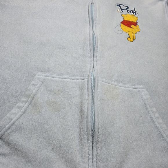Vintage Winnie The Pooh Disney Full Zip Hoodie Fleece Women's Size 2XL Blue - Picture 6 of 8